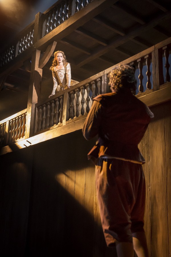 Shakespeare In Love 3 - Lucy Briggs-Owen as Viola with Tom Bateman as Will. Photo by Johan Persson ©Disney